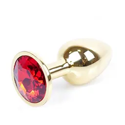Анальна пробка - Jewellery Gold Plug Red - мініатюра 3