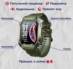 Розумний наручний годинник Smart UWatch Military (Камуфляж) - мініатюра 9