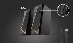Trust Акустична система (Колонки) 2.0 GXT 609 Zoxa RGB Black - мініатюра 3