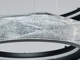 Стильна підвісна LED-люстра для кафе Diasha 583-600+400BK чорна, 2 кільця, 152Вт, 60 см, 15-21m² - мініатюра 5