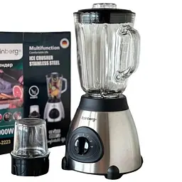 Блендер стаціонарний з кавомолкою 3в1 Rainberg Ice Crusher Grey 2000 Вт