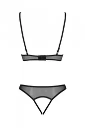 Комплект: браллет с ажурным лифом и открытыми трусиками Passion Christa Set, S/M (черный) - миниатюра 5
