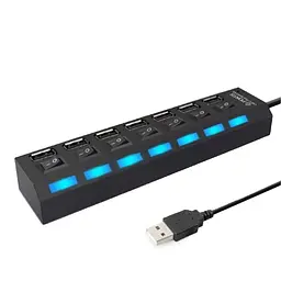 USB-хаб XON SmartHub Switch 7хUSB3.0 Чорний (UHASP070073B 5030)