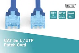 Патч-корд Assmann CAT 5е U-UTP, ПВХ AWG 26/7, 0,5 м DK-1512-005/B Blue - мініатюра 4
