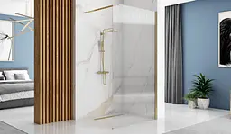 Душова стінка Rea Aero 120 intimo brushed gold REA-K4127, прозорий, золотий - мініатюра 3