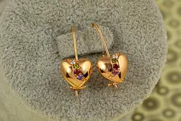 Сережки Xuping Jewelry надія в серці з різнокольоровими каменями 2,1 см золотисті - мініатюра 3