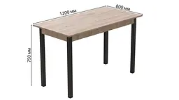 Стіл кухонний Ferrum-decor Маріо 75x120x80 Чорний ДСП Сан-Марино 16мм (FRD-105667) - мініатюра 3