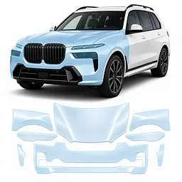 Антигравійна захисна бронеплівка за лекалами для BMW X7 G07 facelift 2022- передня частина авто (капот бампер фари крила)
