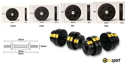 Набір Besport PowerPro гантелі 2х13,5кг з лавою TX-150B