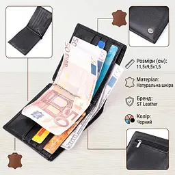 Чоловіче шкіряне портмоне із затискачем ST Leather 22485 чорний - мініатюра 2