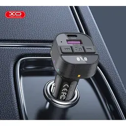 ФМ-модулятор XO BCC17 Smart Bluetooth MP3 A+C Dual Port PD30W Чорний - мініатюра 5