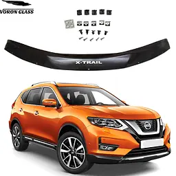 Дефлектор капота мухобійка Nissan X-Trail / Rogue (T32) 2014-2020 Євро Кріплення (Logo X-Trail) Voron Glass