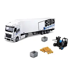 Спецтехніка Bburago Фура Mercedes-Benz Actros з навантажувачем (18-31471)