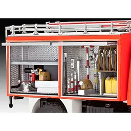 Збірна модель Revell  Пожежна машина Mercedes-Benz Unimog U1300L TLF 8/18 рівень 5, масштаб 1:24, 210 деталей (RVL-07512) - мініатюра 10