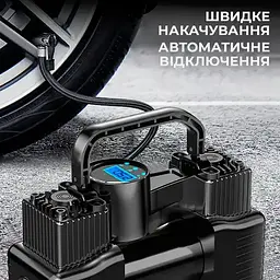 Портативний автомобільний компресор з дисплеєм та живленням від прикурювача Air pump XL-1025 12 V - мініатюра 5