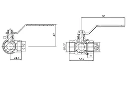 Кран кульовий Thermo Alliance Standart 1/2" ВВВ прямий, триходовий, PN40, важіль SD310W15 - мініатюра 3