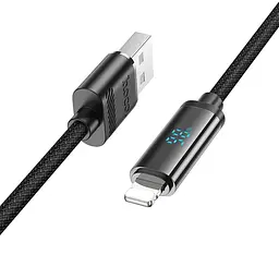 Дата кабель Hoco U127 Power USB to Lightning (1.2m) Black - мініатюра 3
