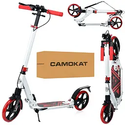Самокат iTrike міський дорослий 35х14х89-103 см Біло-червоний 000222986 - мініатюра 2
