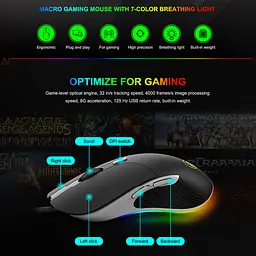 Игровая мышь iMICE X6, 6 кнопок, 6400 DPI, Led Lighting - мініатюра 5