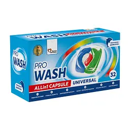 Капсули для прання Pro Wash All in 1 Universal 32 шт. (4823128001997)
