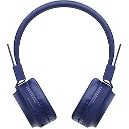 Бездротові накладні навушники Hoco Promise W25, BT5.0, MicroSD, AUX, 300mAh, 12h, blue