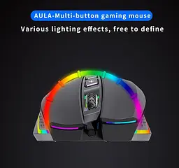 Ігрова миша Aula F-805 Black USB 7 клавіш 6400dpi - мініатюра 6