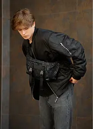 Чоловіча сумка бананка Sambag Dynamicdart чорна 38 × 21 × 7 см (80411702m) - мініатюра 2