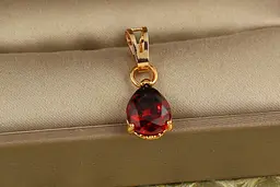 Кулон Xuping Jewelry червона крапля 1,5 см золотистий