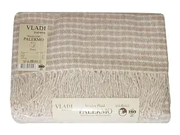 Плед Vladi шерстяной Палермо №37S Velia песочно-белый 140*200 полуторный