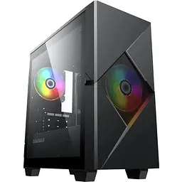 Корпус GameMax Cyclops BG чорний, без БЖ, Mini Tower, Micro ATX / Mini ITX, 1xUSB 3.1, 2xUSB 2.0, 3x120 мм LED, 350х188х380 мм
