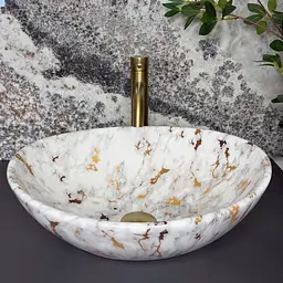 Умивальник VBI Parma накладний 41x34 см marble white glossy VBI-011030 - мініатюра 6