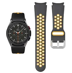 Браслет Galaxy Uniq для Samsung Galaxy Watch 6 Classic 43mm 6 Classic 47mm - чорно-жовтий ширина кріплення 20мм силікон Watchbands (W40-5WB61005825) - мініатюра 4