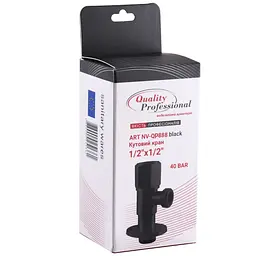 Кран кульовий кутовий Q Professional 1/2″X1/2″ NV-QP888 Black 000025136 - мініатюра 4
