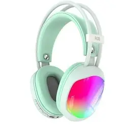 Бездротова ігрова гарнітура P890 RGB, Bluetooth навушники з мікрофоном, 40 мм драйвера, 18 годин роботи, м'ятний колір