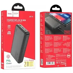 Зовнішній акумулятор Hoco J87A Tacker power bank 20000mAh чорний 6931474761033 - мініатюра 10