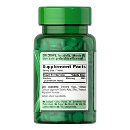 Вітаміни та мінерали Puritan's Pride Selenium 200 mcg, 100 таблеток - мініатюра 2