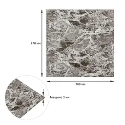 Декоративна 3D панель Sticker Wall самоклейка 700x770x3мм Мармур чорний 061-3 SW-00000691 - мініатюра 3