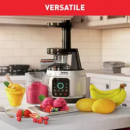 Соковитискач Tefal Juice & Clean шнековий 150 Вт сріблясто-чорний (ZC420E38) - мініатюра 3