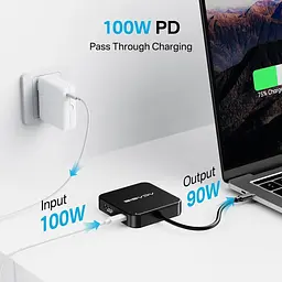 USB hub Acasis HB0706 6-в-1 з HDMI 4K та PD 100W для швидкої зарядки (Чорний) - мініатюра 5