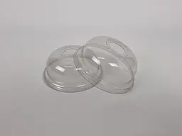 Купольна кришка до склянки, PET, 100 штук, купольна форма, з отвором, для холодних напоїв і коктейлів - мініатюра 3