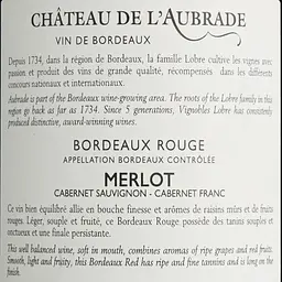 Вино Chateau De L'Aubrade Bordeaux Rouge AOP, червоне, сухе, 0,75 л - мініатюра 7