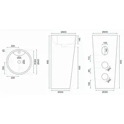 Умивальник Rea Blanka 40x40 окремостоячий білий (REA-U5635) - мініатюра 8
