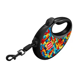 Повідець для собак WAUDOG R-leash з контейнером для пакетів "Блоки", світловідбивна стрічка, M (256-4056) - мініатюра 3