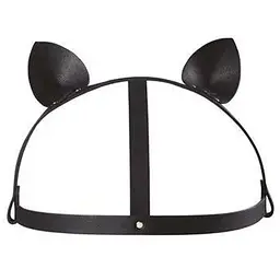 Маска кішечки Bijoux Indiscrets MAZE - Cat Ears Headpiece Black, екошкіра