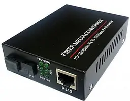 Медіаконвертер 10/100Base-TX to 100Base-F 1310нм, SM, SC/PC, 20 км FoxGate (EC-B-0,1-1SM-1310nm-20-LFP)