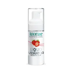 Лубрикант з ефектом вібрації Amoreane Med Liquid Vibrator Strawberry (30 мл) збуджувальний гель для інтимних ігор, аромат полуниці