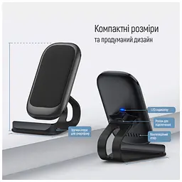 Зарядний пристрій ColorWay, бездротова зарядна підставка 15 Вт, чорний (CW-CHW31Q-BK) - мініатюра 4