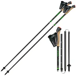 Палиці для скандинавської ходьби Gabel FLD Carbon 115 Чорний-Салатовий