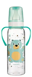 Пляшка з вузьким отвором 250 мл з малюнком і ручкою "BPA FREE" колекція "Кольорова ферма" Бірюзова