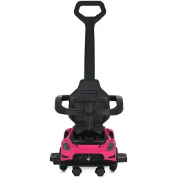 Дитяча каталка-толокар 2 в 1 Bambi M 5106-8 з батьківською ручкою рожевий - мініатюра 5